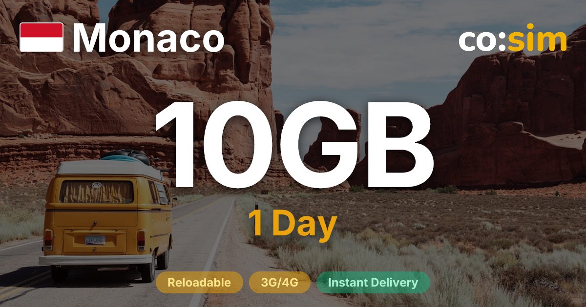 모나코 eSIM — 10GB+∞