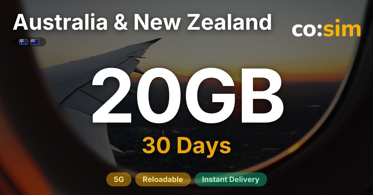 Australia & New Zealand eSIM — 20GB