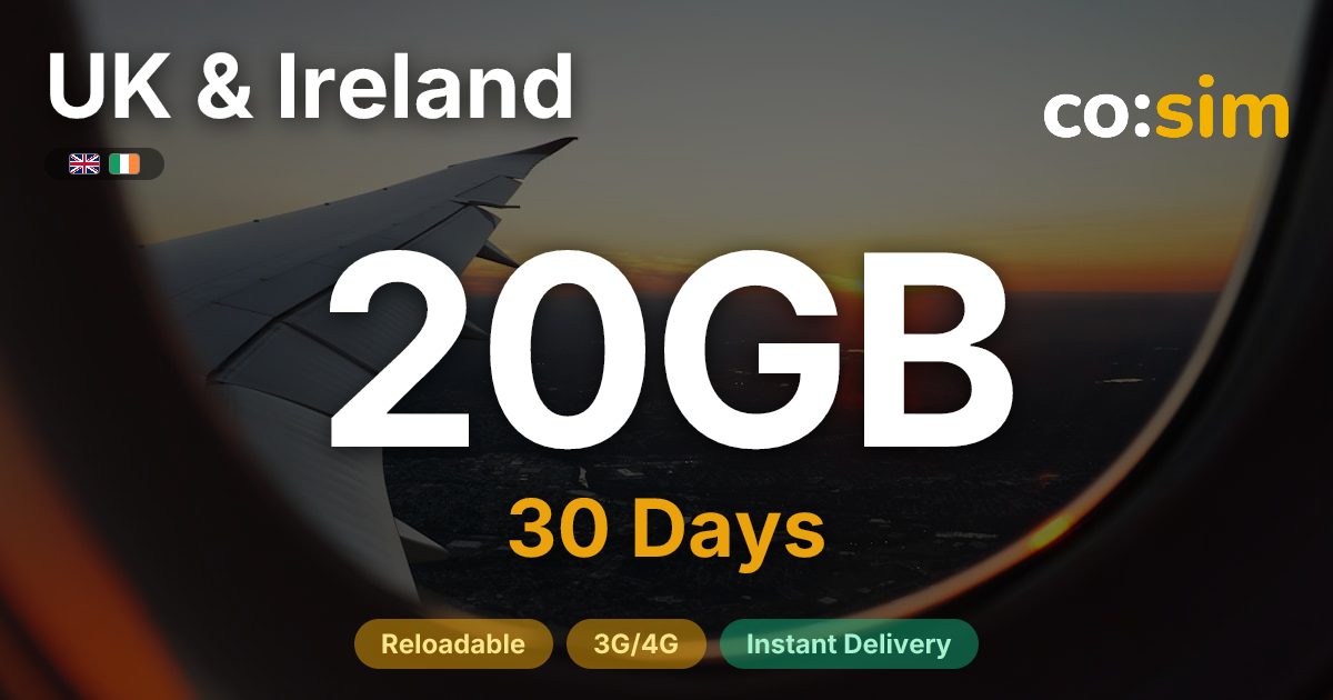 UK & Ireland eSIM — 20GB