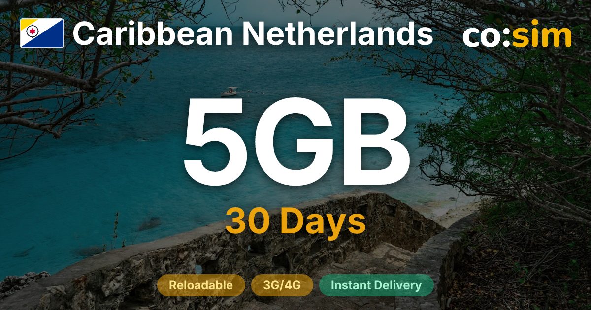 카리브 네덜란드 eSIM — 5GB