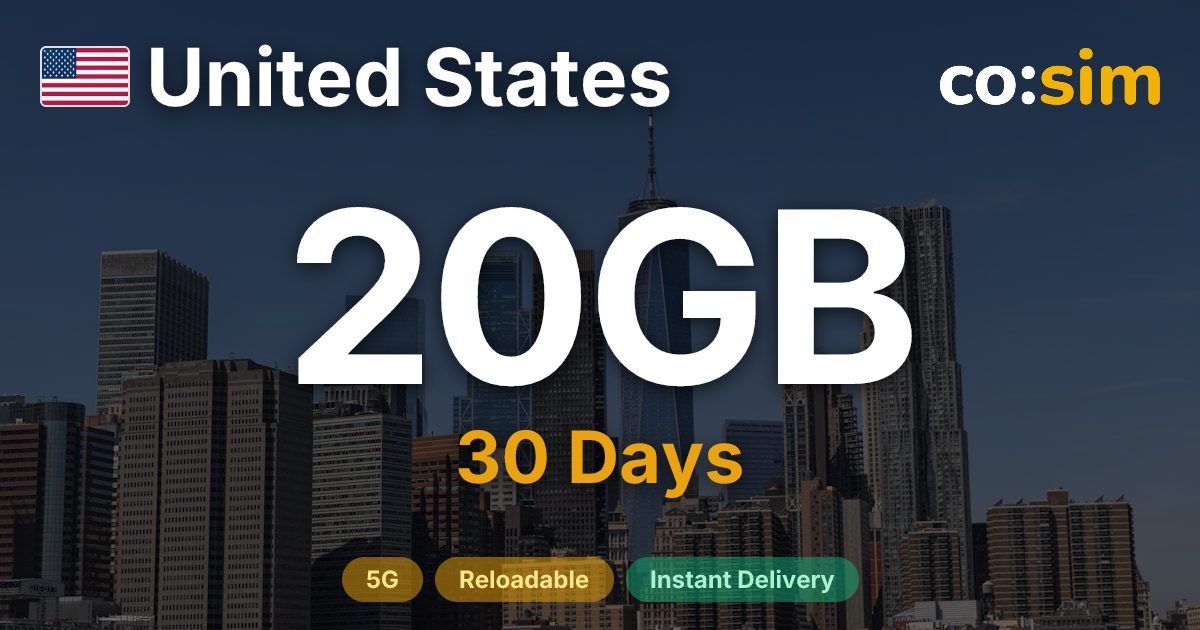 United States eSIM — 20GB