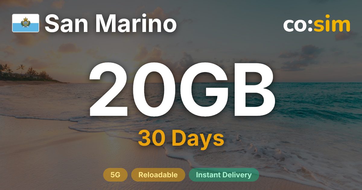 San Marino eSIM — 20GB