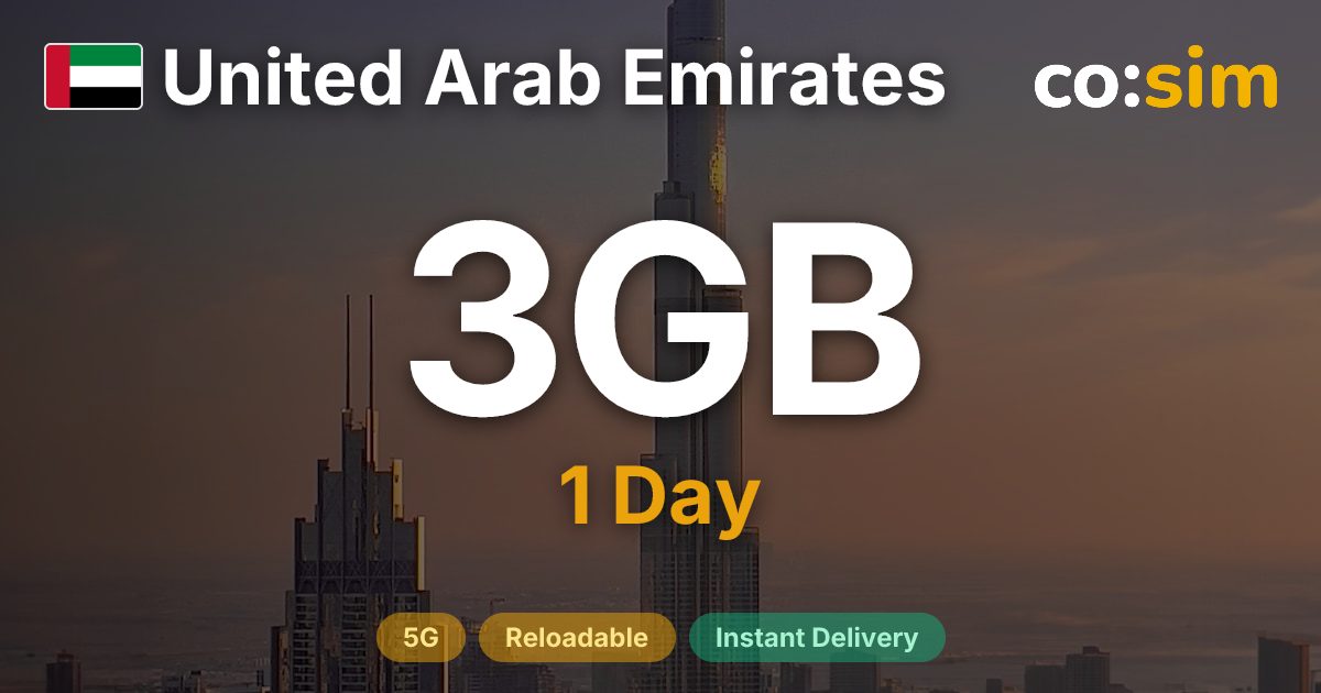 アラブ首長国連邦 eSIM — 3GB+∞