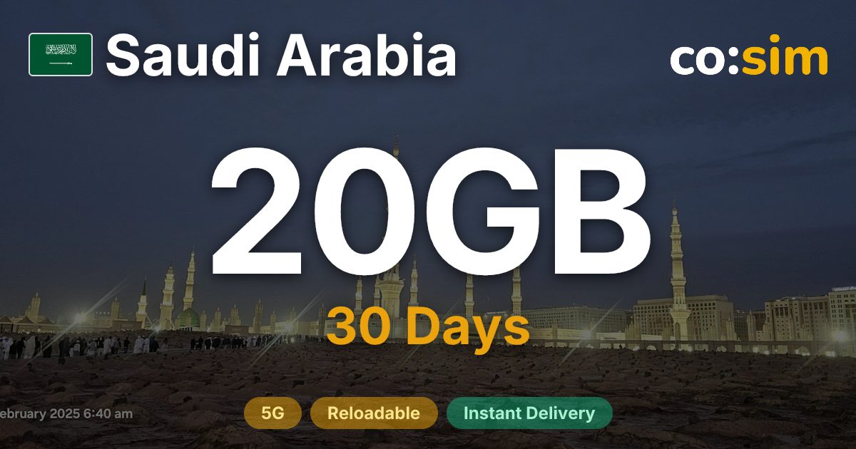 Arabia Saudí eSIM — 20GB