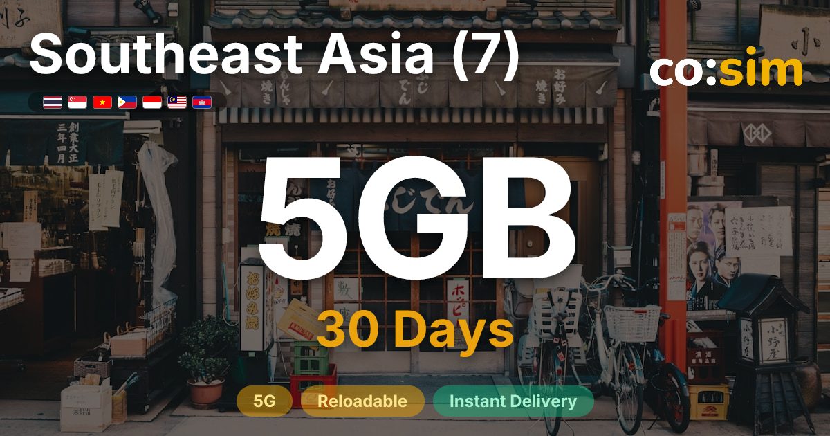 Southeast Asia (7) eSIM — 5GB