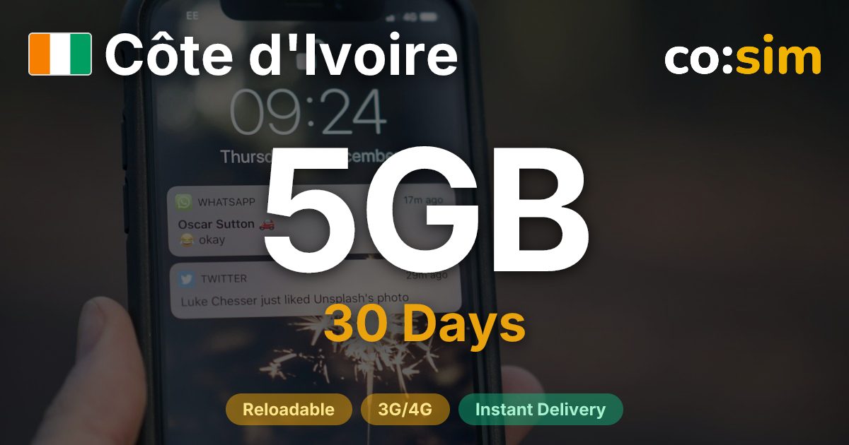 Elfenbeinküste eSIM — 5GB