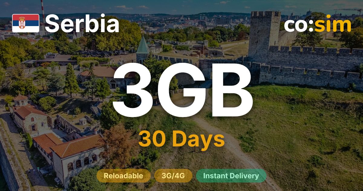 Serbia eSIM — 3GB