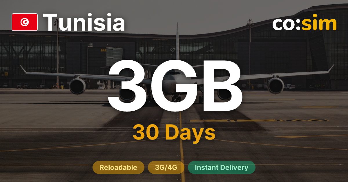 Tunisia eSIM — 3GB