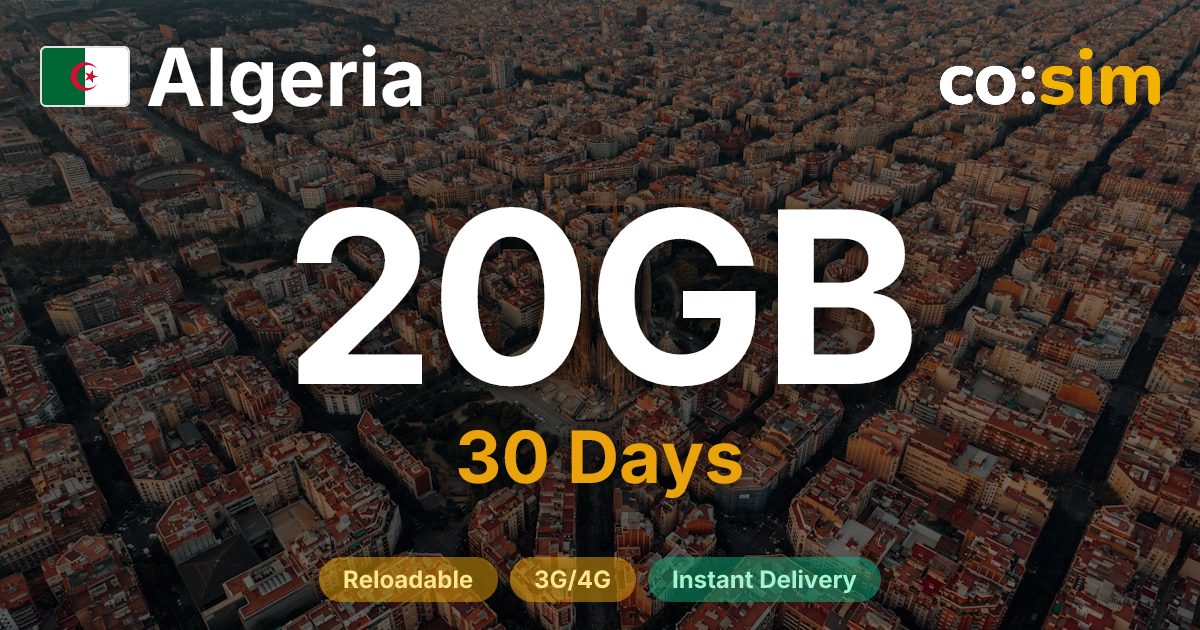 Algeria eSIM — 20GB