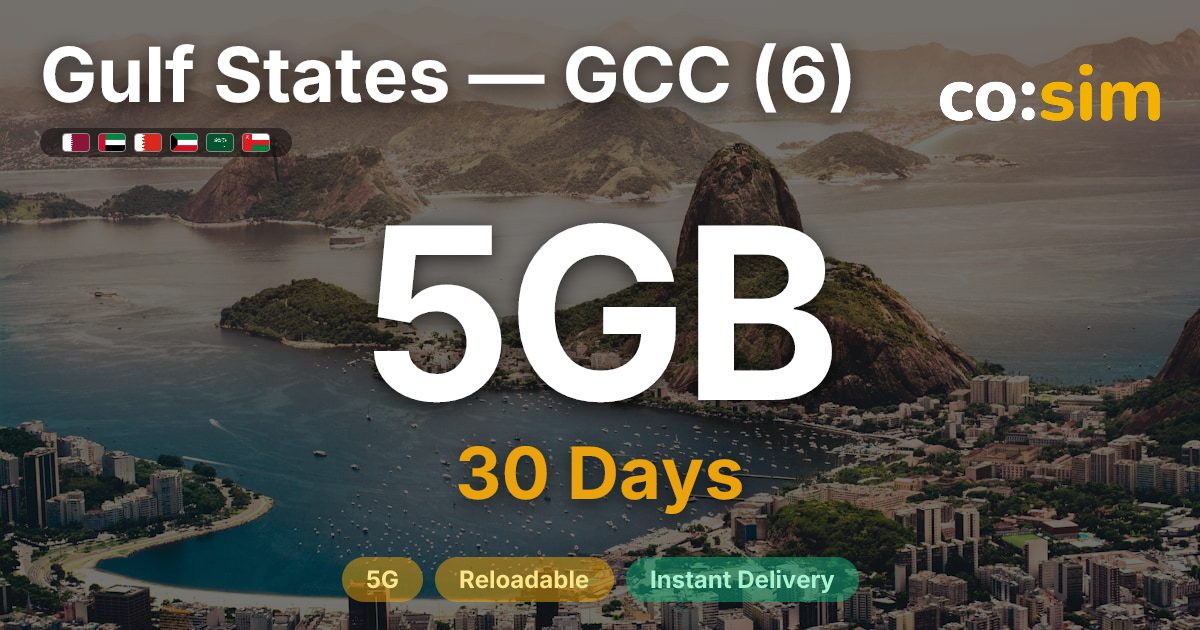 Gulf States — GCC (6) eSIM — 5GB