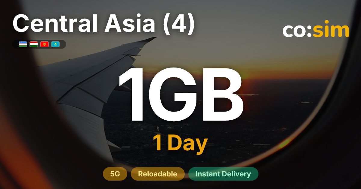 Central Asia (4, incl. Tajikistan) eSIM — 1GB+∞