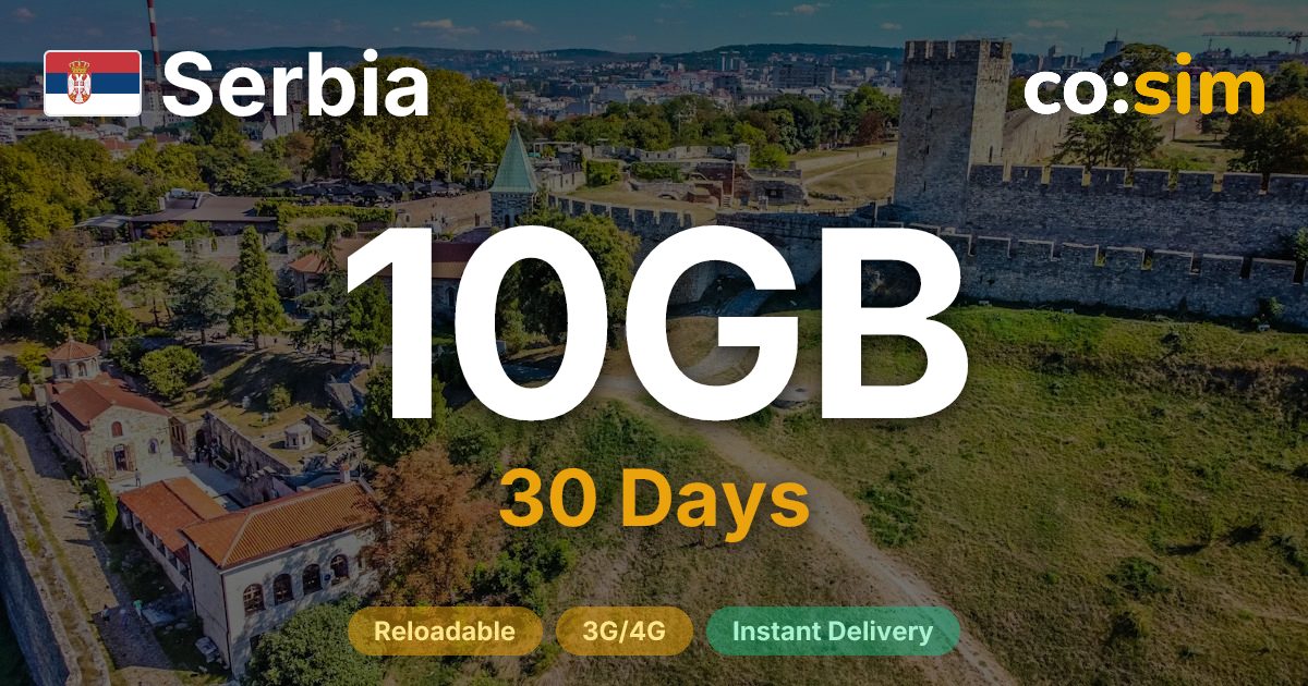 Serbie eSIM — 10GB