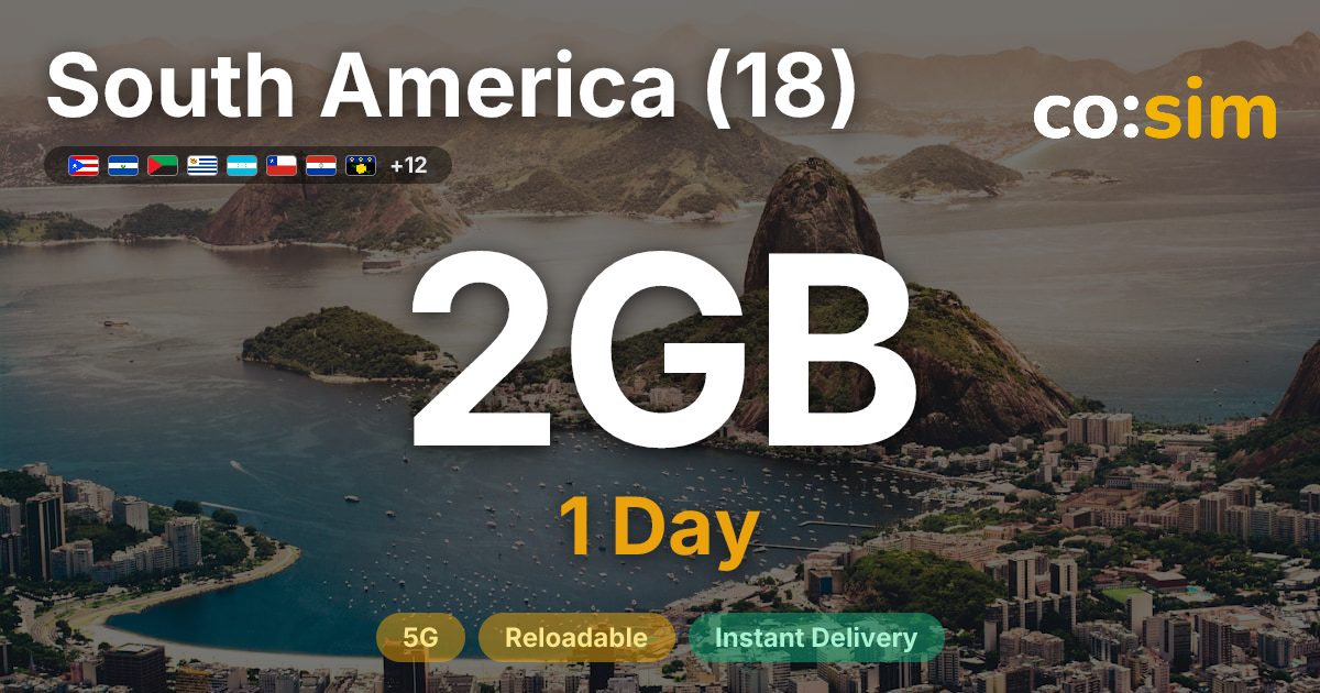 South America (18) eSIM — 2GB+∞