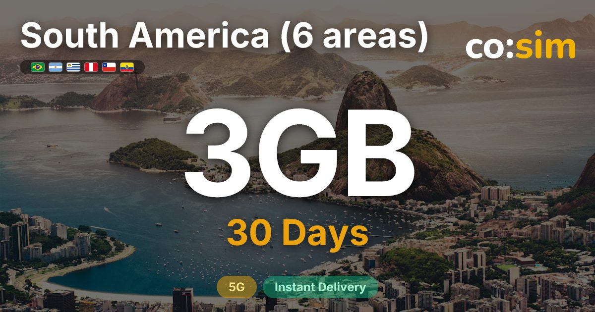 South America (6) eSIM — 3GB