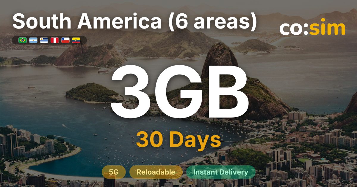 South America (6) eSIM β 3GB