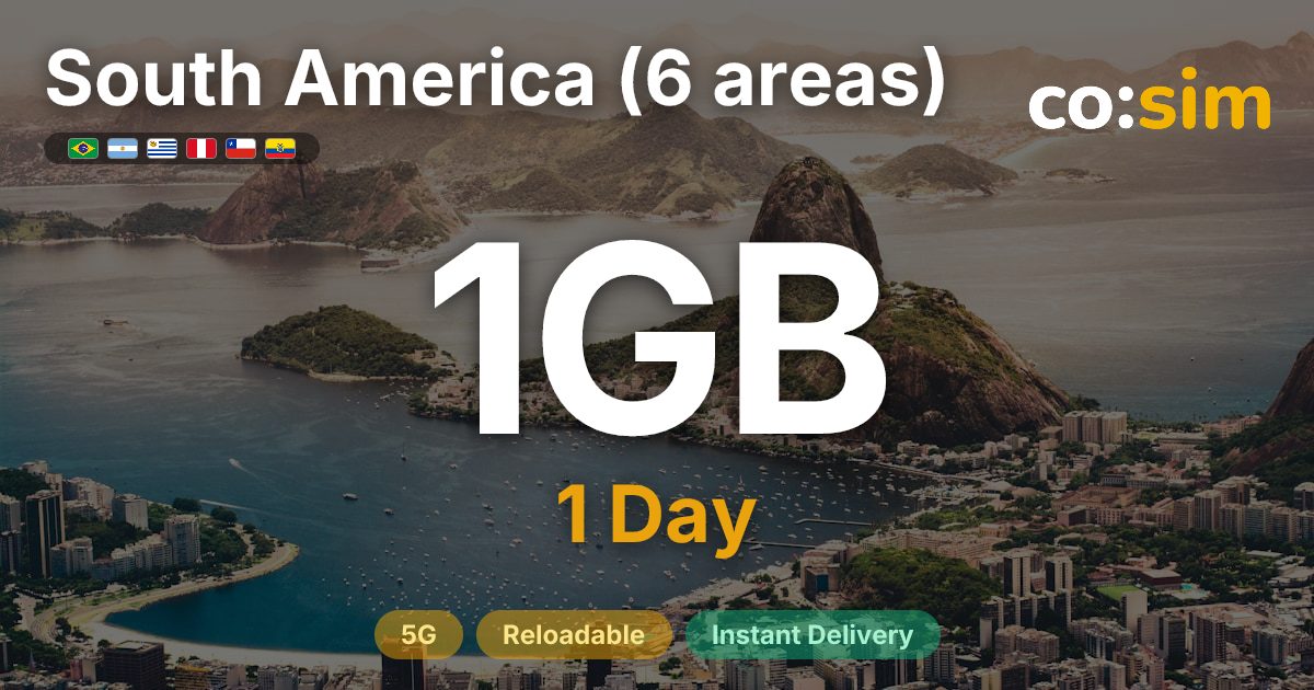 South America (6) eSIM — 1GB+∞