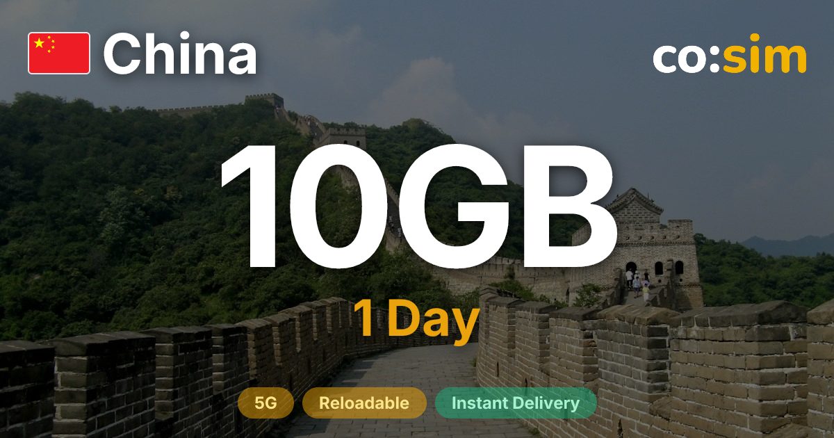 China eSIM — 10GB+∞