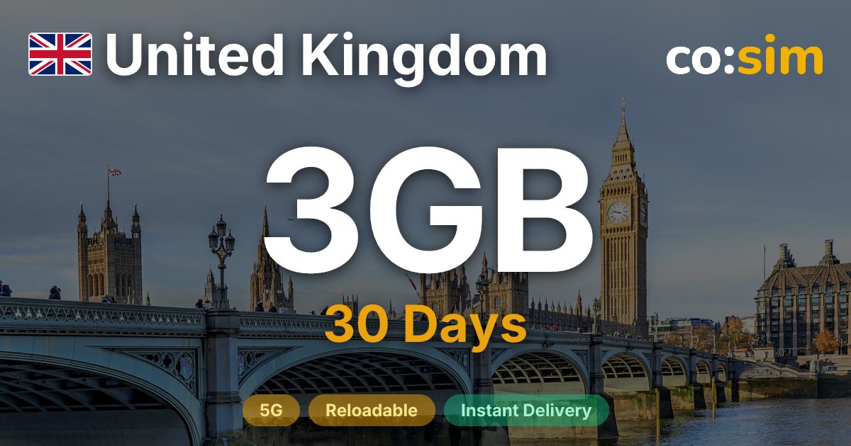 United Kingdom eSIM — 3GB