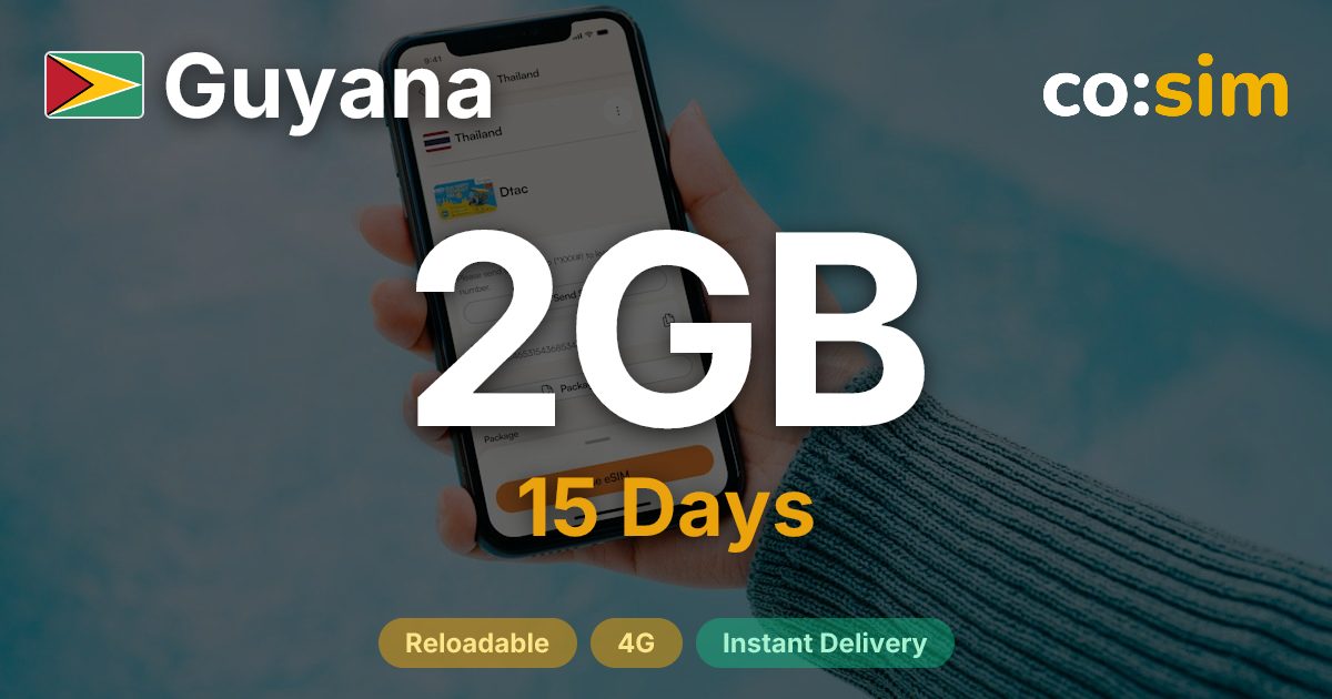 Guyana eSIM — 2GB