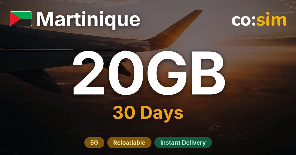 Martinique eSIM — 20GB