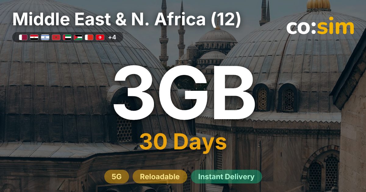Middle East & North Africa (12) eSIM — 3GB