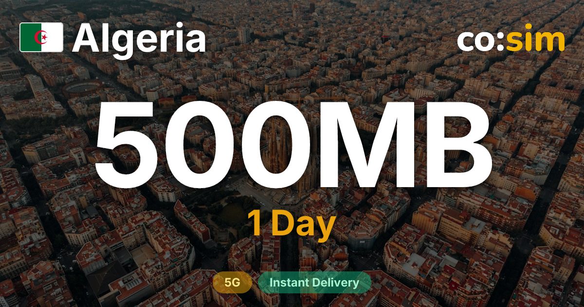 Algeria eSIM — 500MB+∞