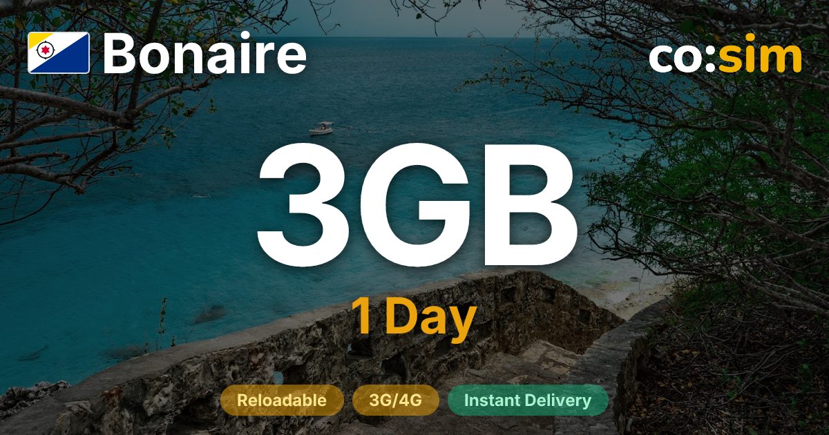 Caribbean Netherlands eSIM — 3GB+∞