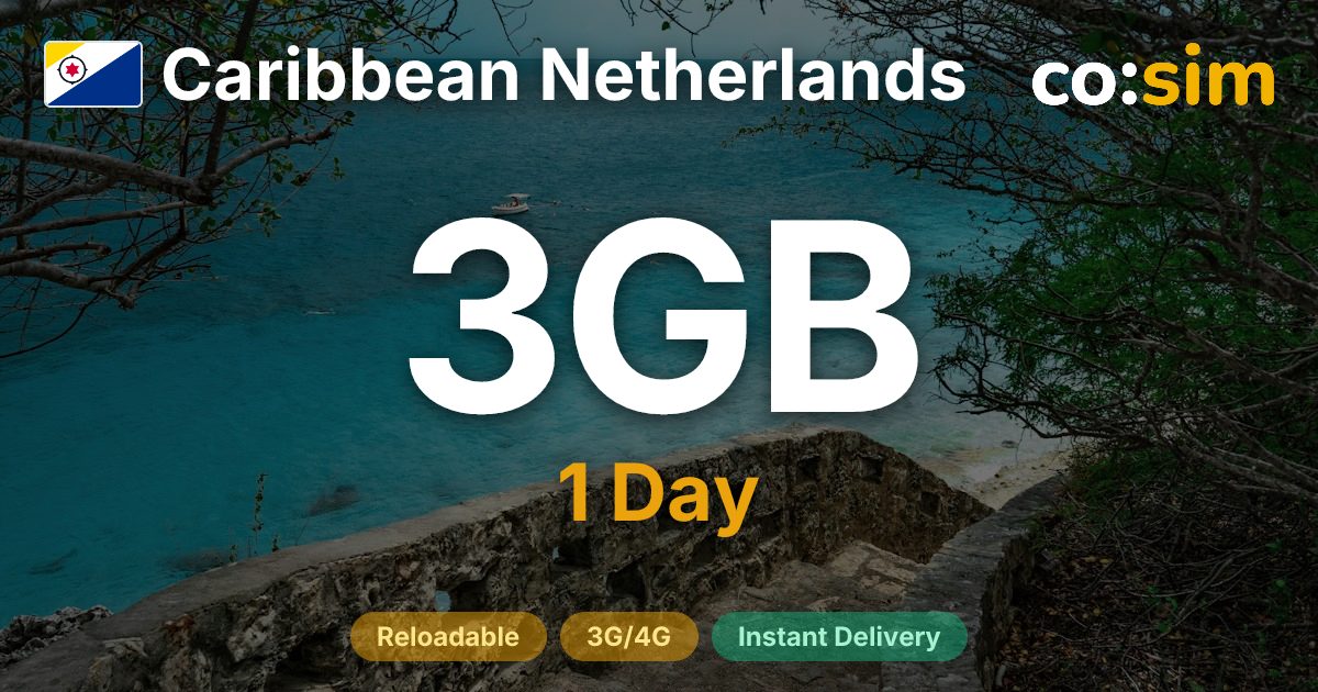 카리브 네덜란드 eSIM — 3GB+∞