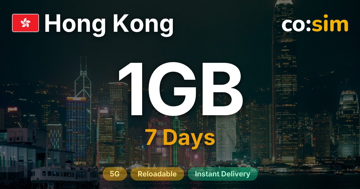 Hong Kong eSIM — 1GB