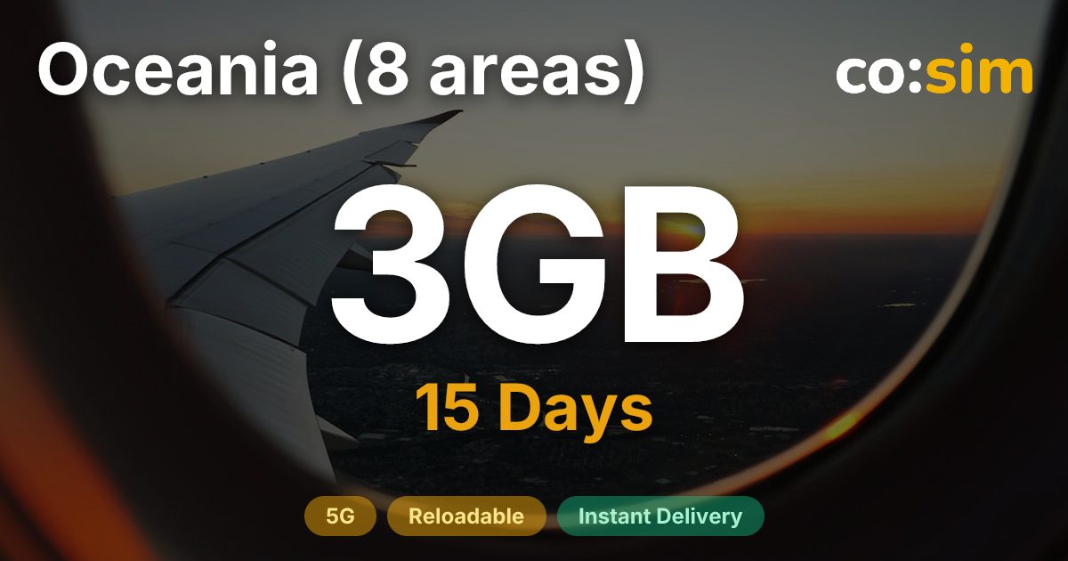 오세아니아 8개 지역 eSIM — 3GB
