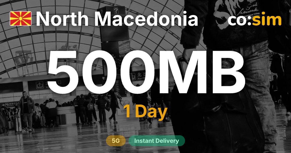 Macedonia del Norte eSIM — 500MB+∞