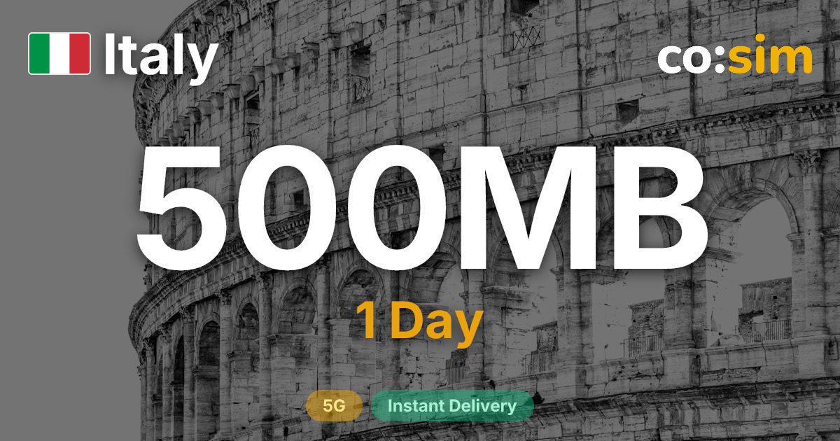 Italy eSIM — 500MB+∞