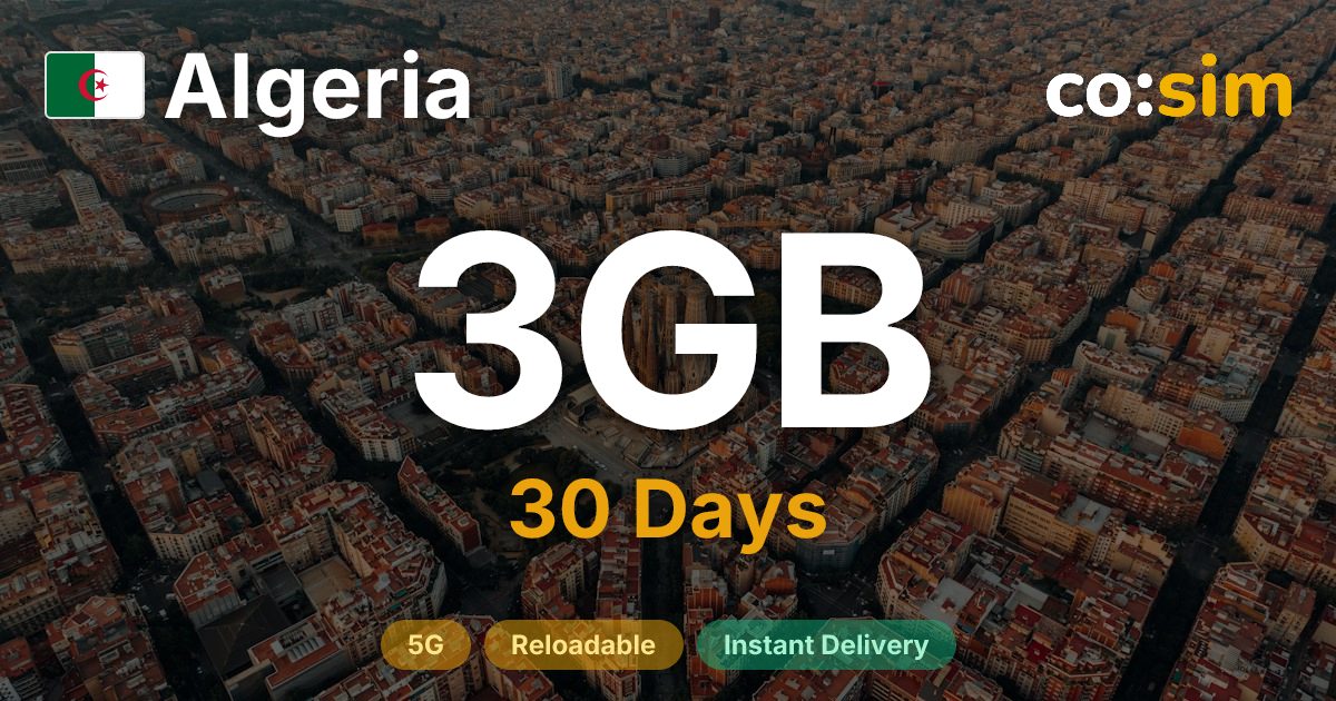 Argelia eSIM — 3GB