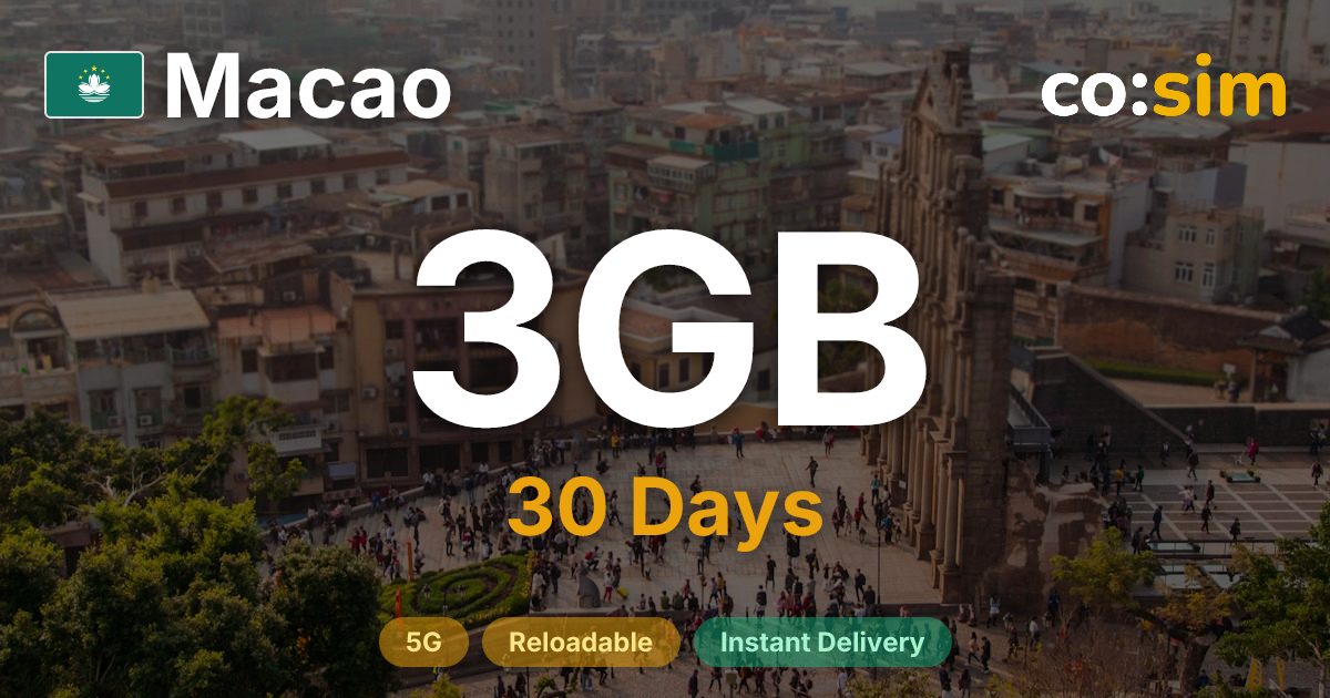 Macau eSIM — 3GB