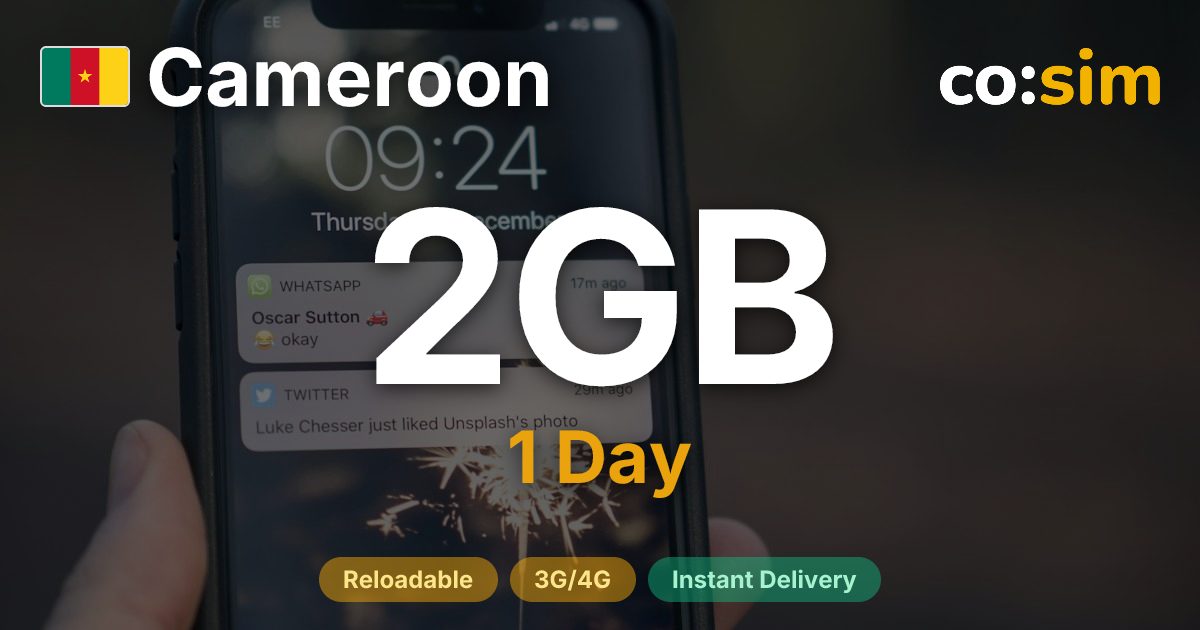 Camerún eSIM — 2GB+∞