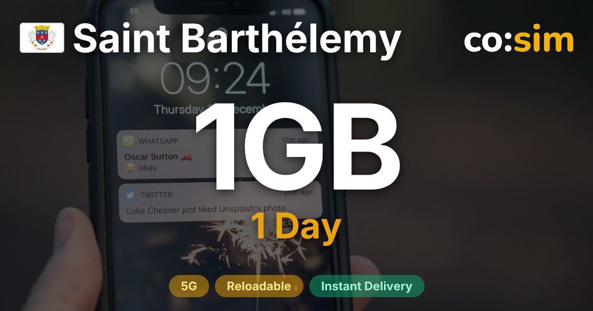 Saint-Barthélemy eSIM — 1GB+∞
