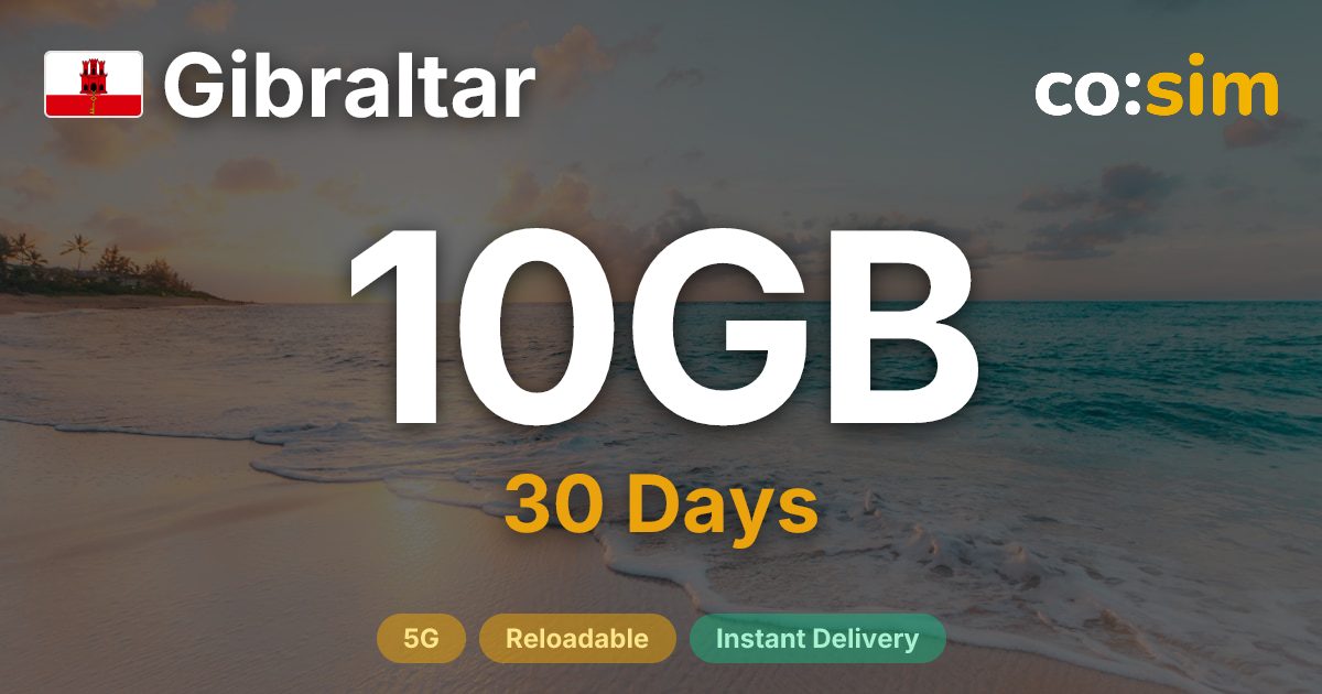 Gibraltar eSIM — 10GB