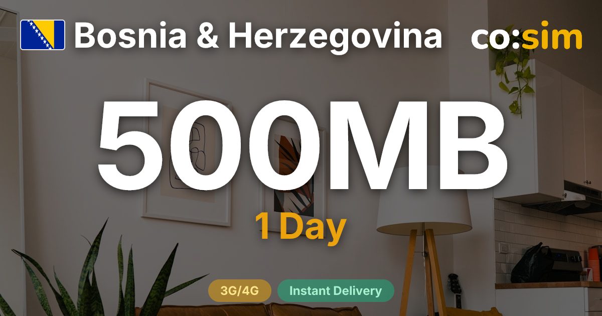 Bosnia & Herzegovina eSIM — 500MB+∞