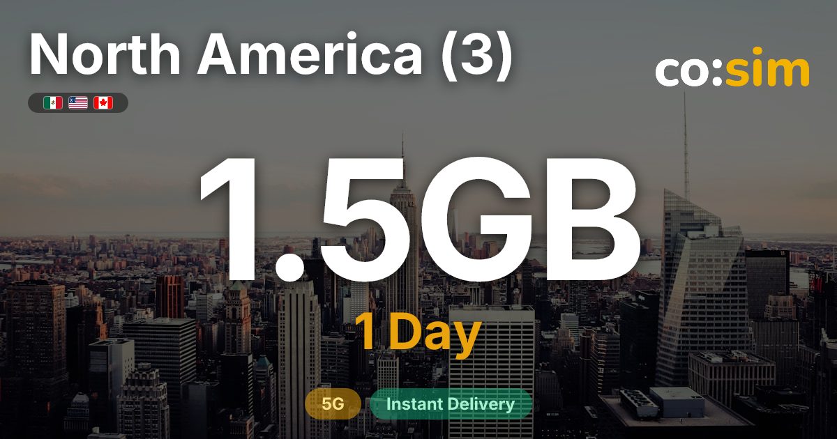 North America (US · CA · MX) eSIM — 1.5GB+∞