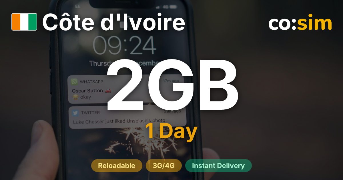 Elfenbeinküste eSIM — 2GB+∞