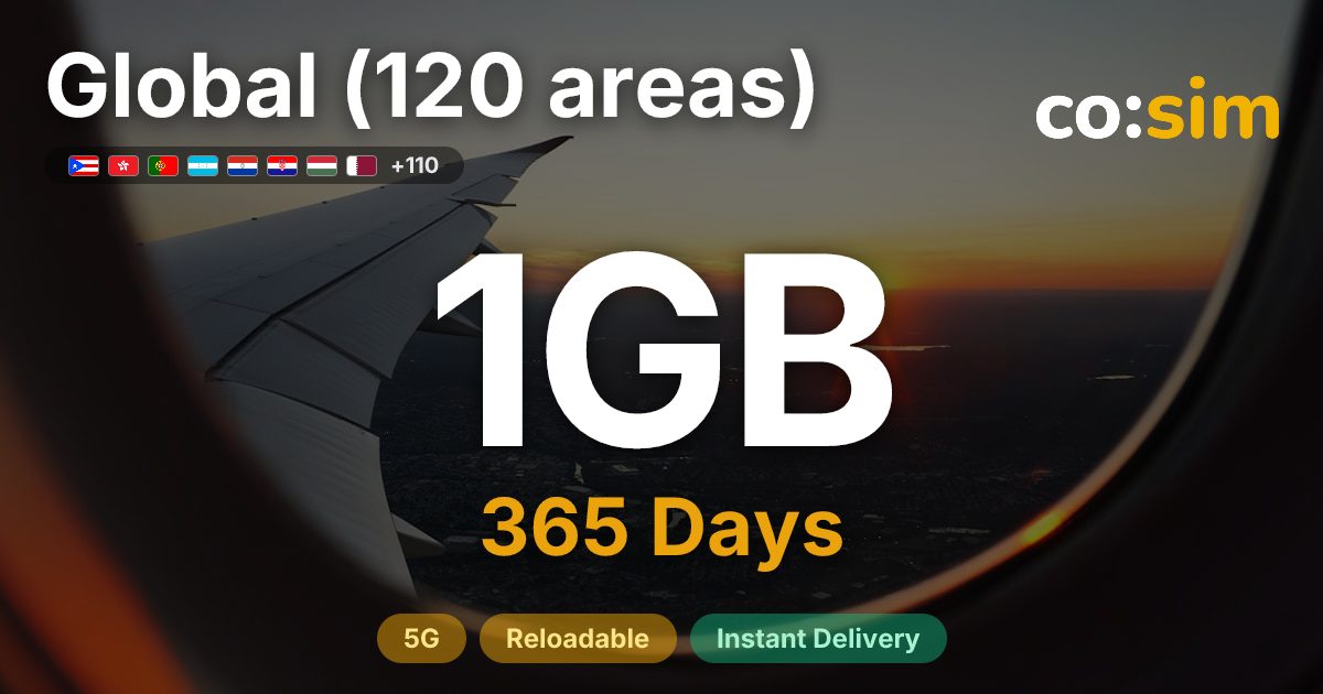 Global (120 areas) eSIM — 1GB