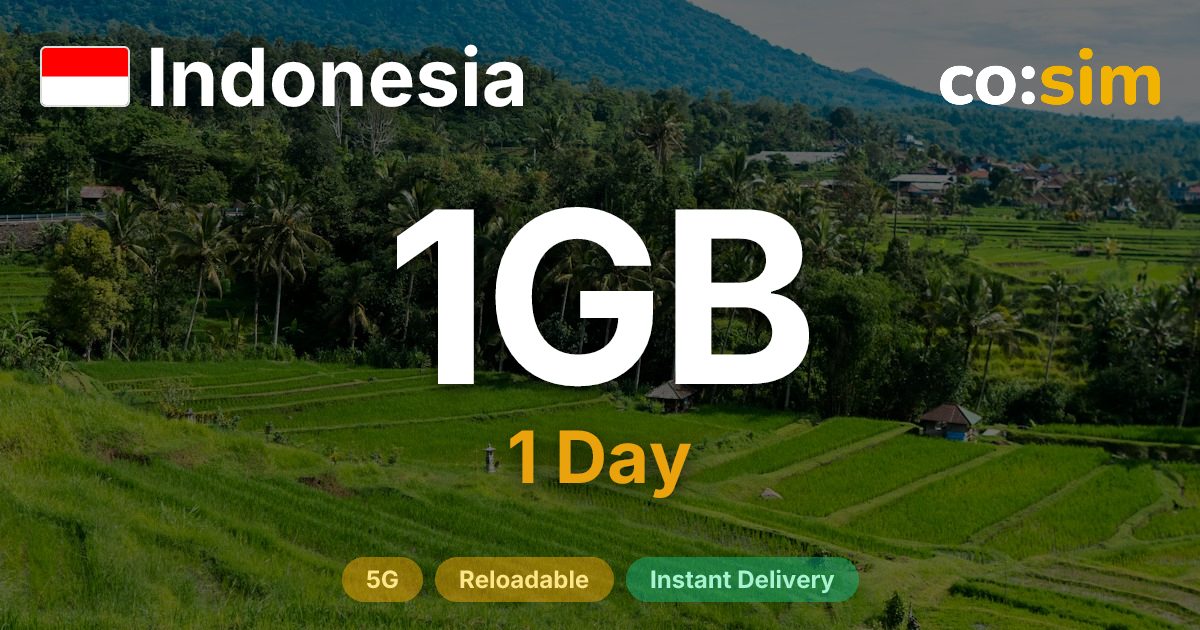 Indonesien eSIM — 1GB+∞