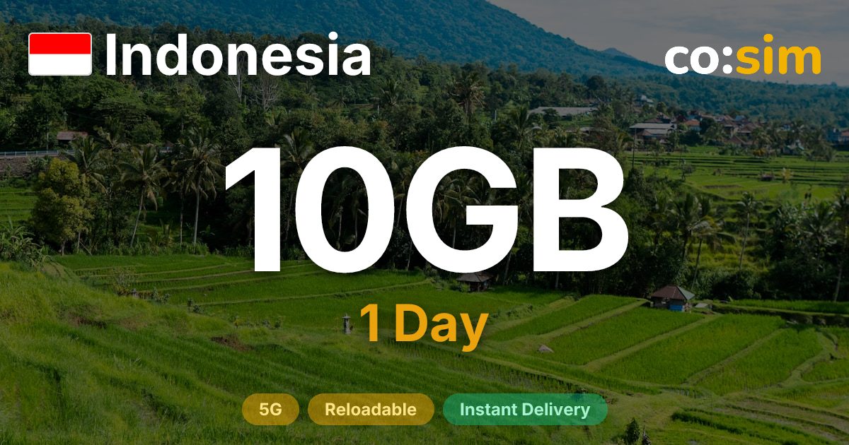 인도네시아 eSIM — 10GB+∞
