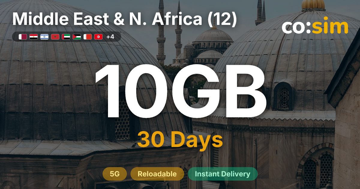 Middle East & North Africa (12) eSIM — 10GB