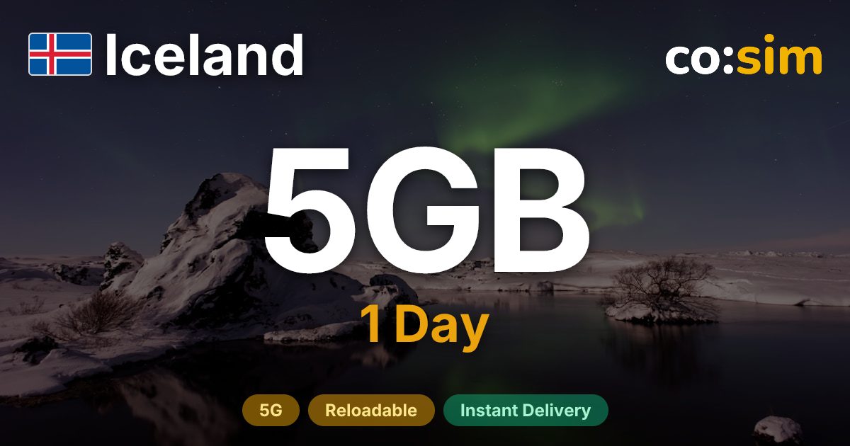 アイスランド eSIM — 5GB+∞