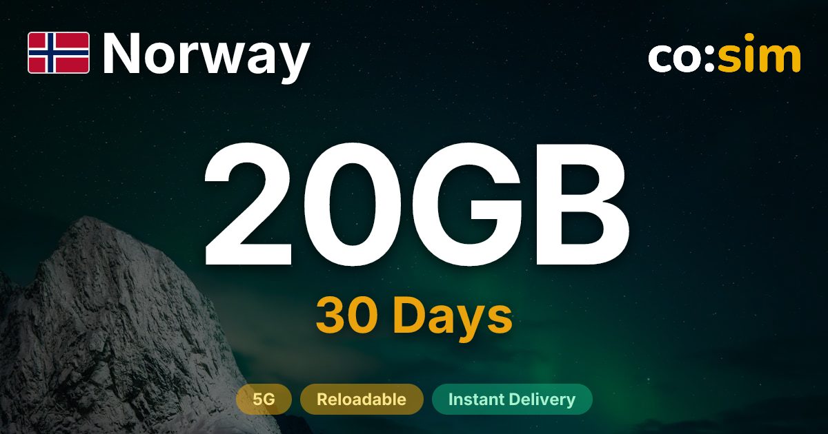 Norway eSIM — 20GB