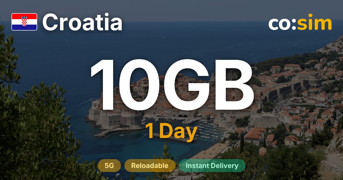 克羅埃西亞 eSIM — 10GB+∞
