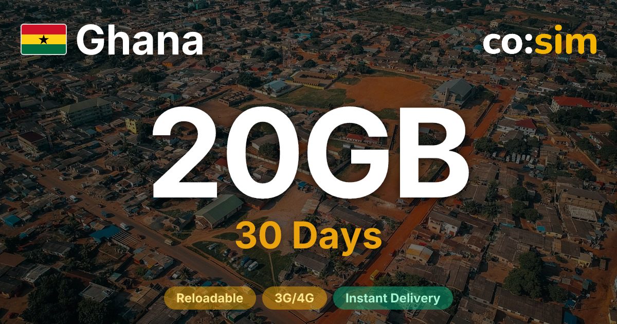 Ghana eSIM — 20GB