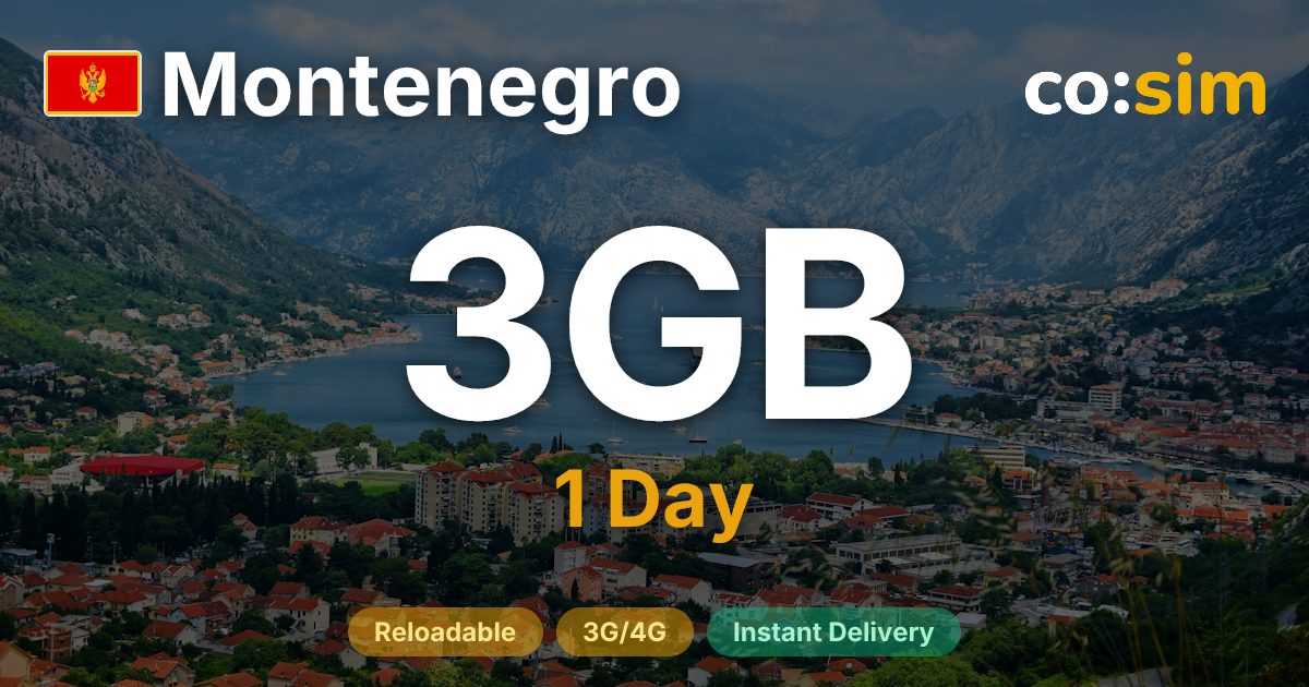 Montenegro eSIM — 3GB+∞