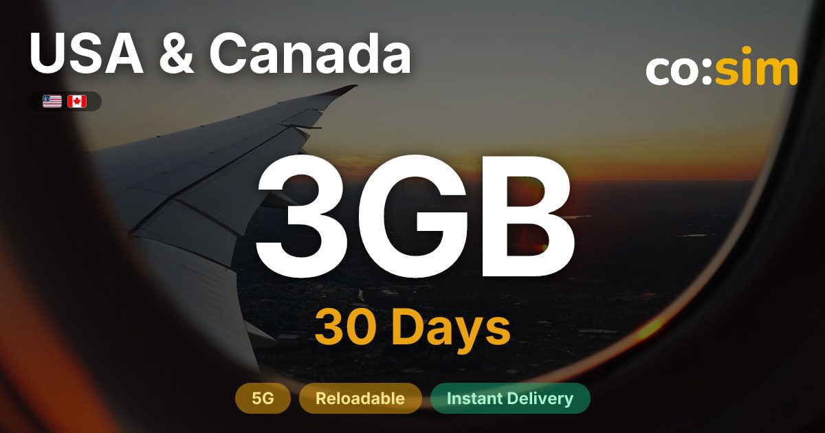 USA & Canada eSIM — 3GB